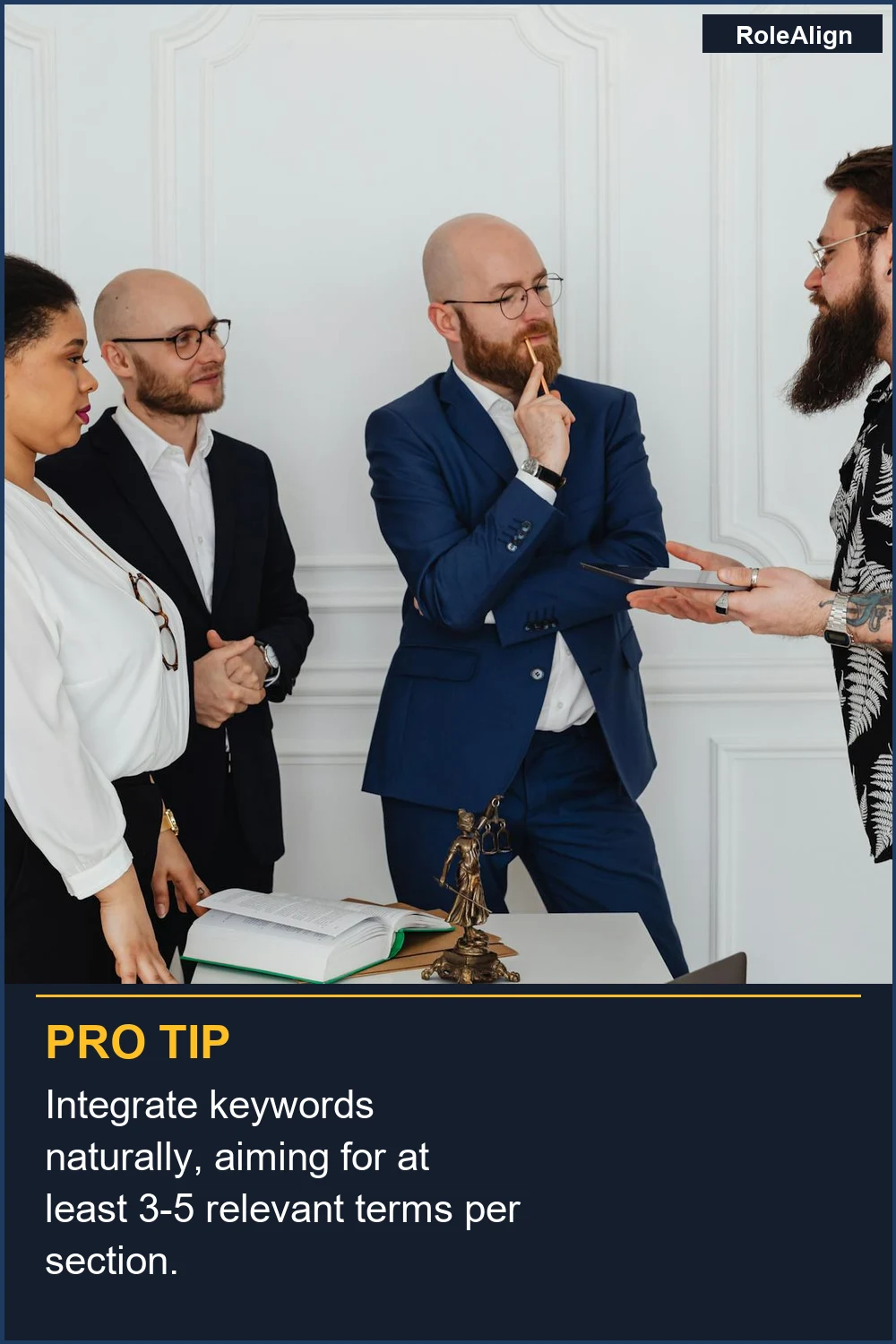 Integrate keywords naturally, aiming for at least 3-5 relevant terms per section.