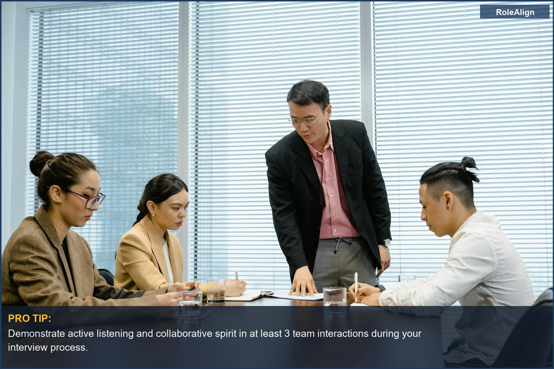 Diverse professionals in a meeting, showcasing what interviewers look for beyond just right answers.