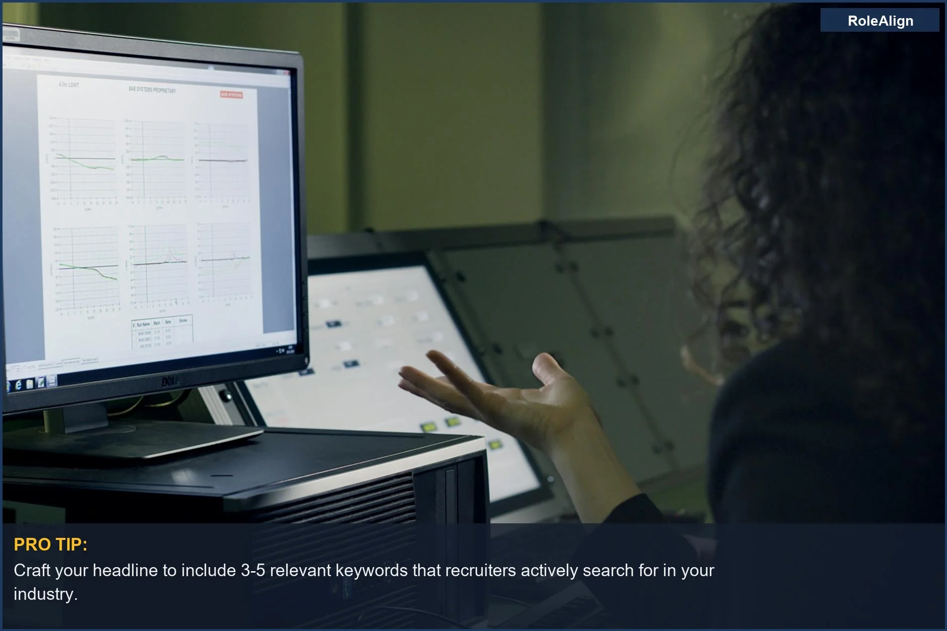 Woman focusing on technological research on a computer, vital for recruiter LinkedIn optimization strategies.