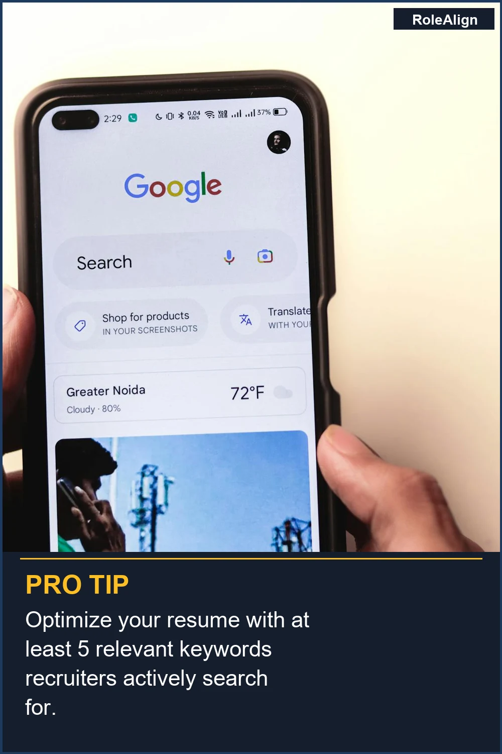 Optimize your resume with at least 5 relevant keywords recruiters actively search for.