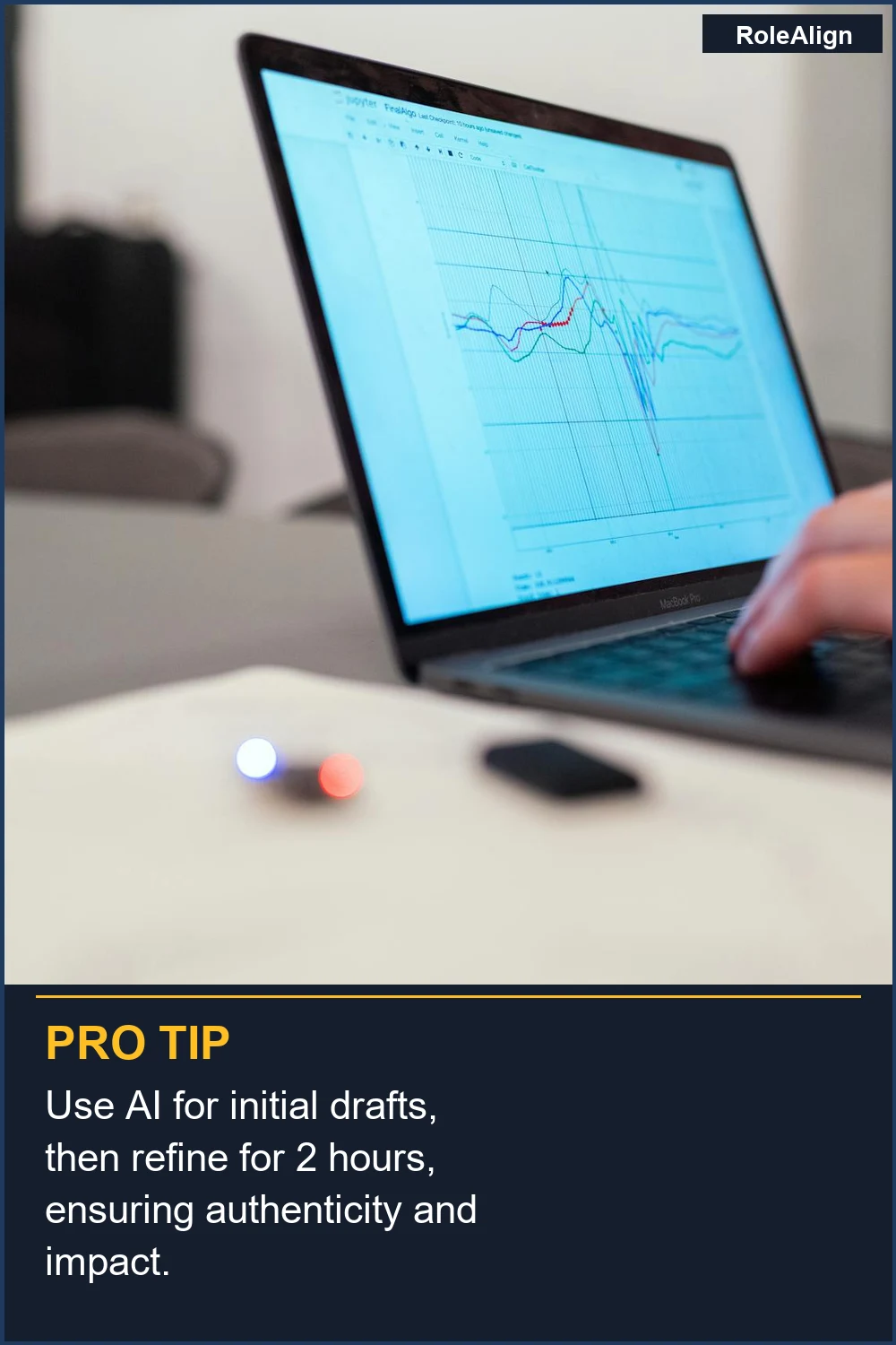 Usa la IA para borradores iniciales, luego refina durante 2 horas, asegurando autenticidad e impacto.