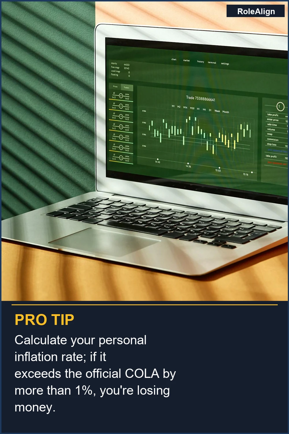 Calculate your personal inflation rate; if it exceeds the official COLA by more than 1%, you're losing money.