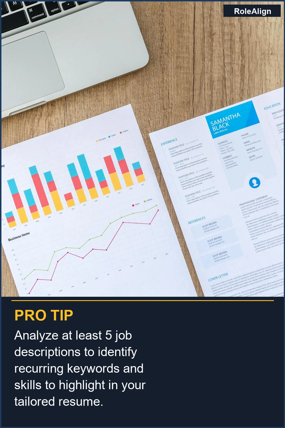 Analyze at least 5 job descriptions to identify recurring keywords and skills to highlight in your tailored resume.