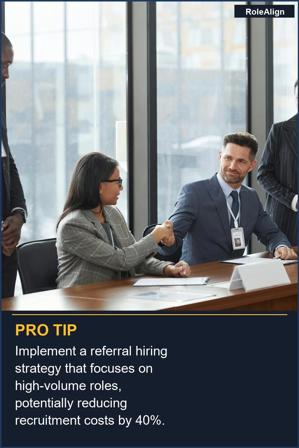 Implement a referral hiring strategy that focuses on high-volume roles, potentially reducing recruitment costs by 40%.