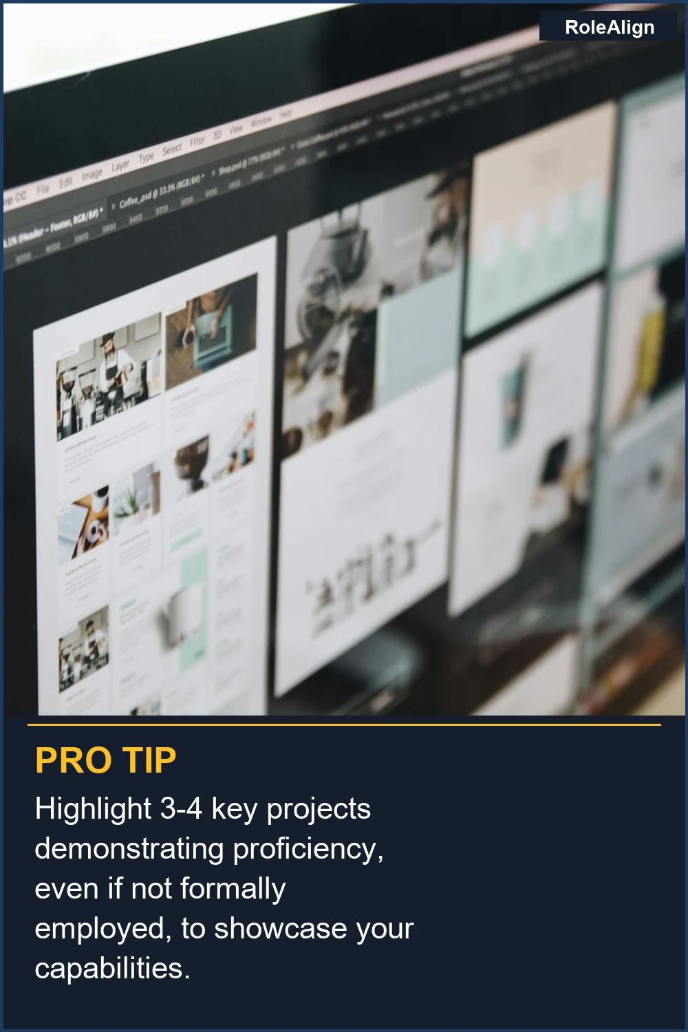 Highlight 3-4 key projects demonstrating proficiency, even if not formally employed, to showcase your capabilities.