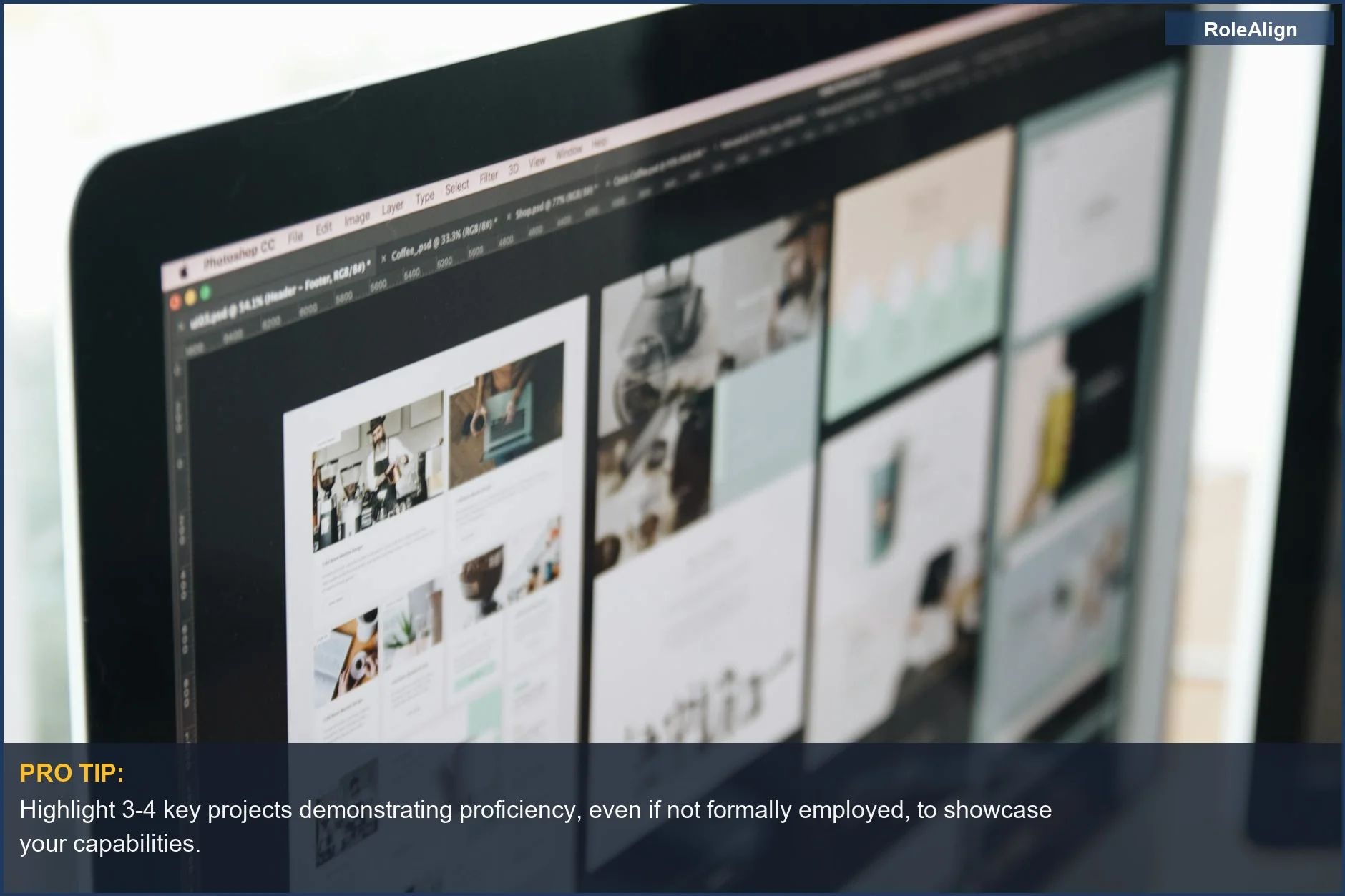 Modern computer screen displays creative web design, illustrating the advanced skills sought in 'entry level experience required' roles.