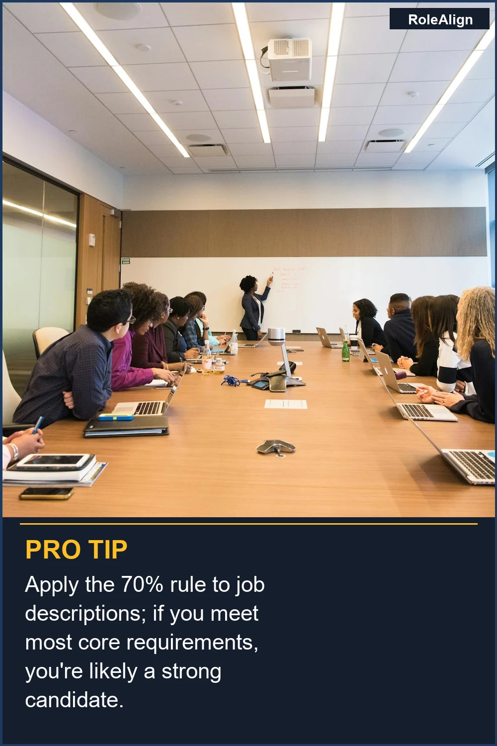 Aplica la regla del 70% a las descripciones de puestos; si cumples la mayoría de los requisitos principales, probablemente seas un candidato fuerte.
