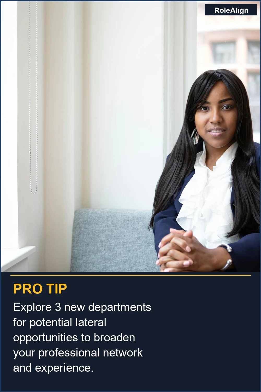 Explore 3 new departments for potential lateral opportunities to broaden your professional network and experience.