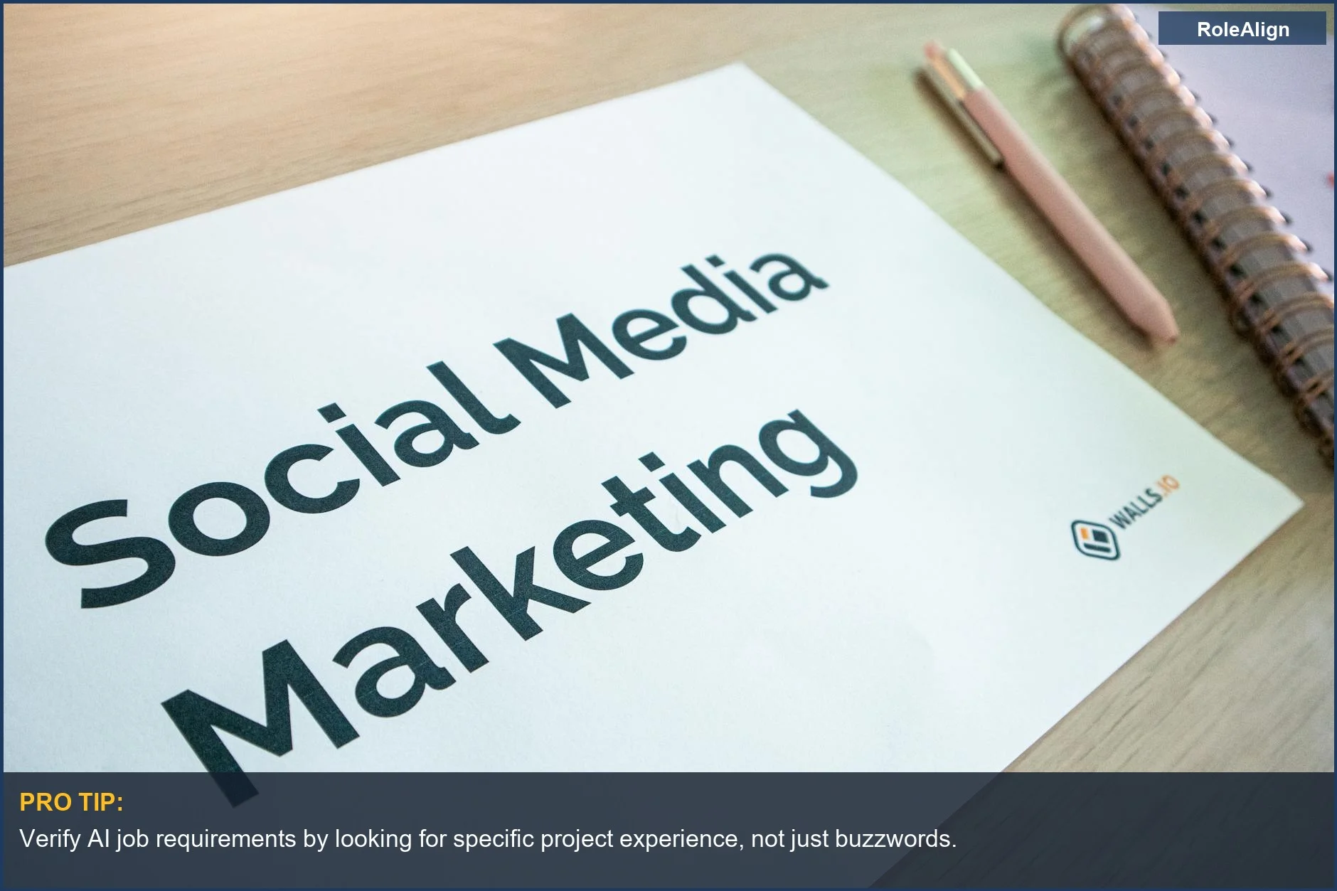 Professional reviewing a marketing document with AI job postings, highlighting misleading roles.