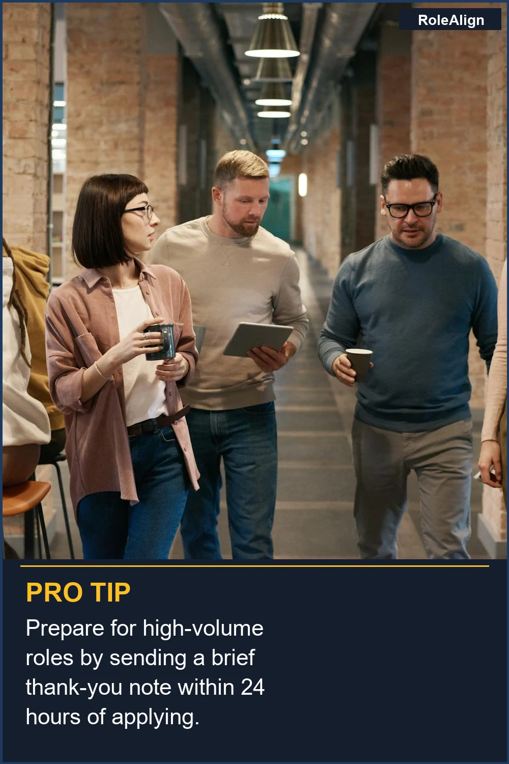 Prepare for high-volume roles by sending a brief thank-you note within 24 hours of applying.