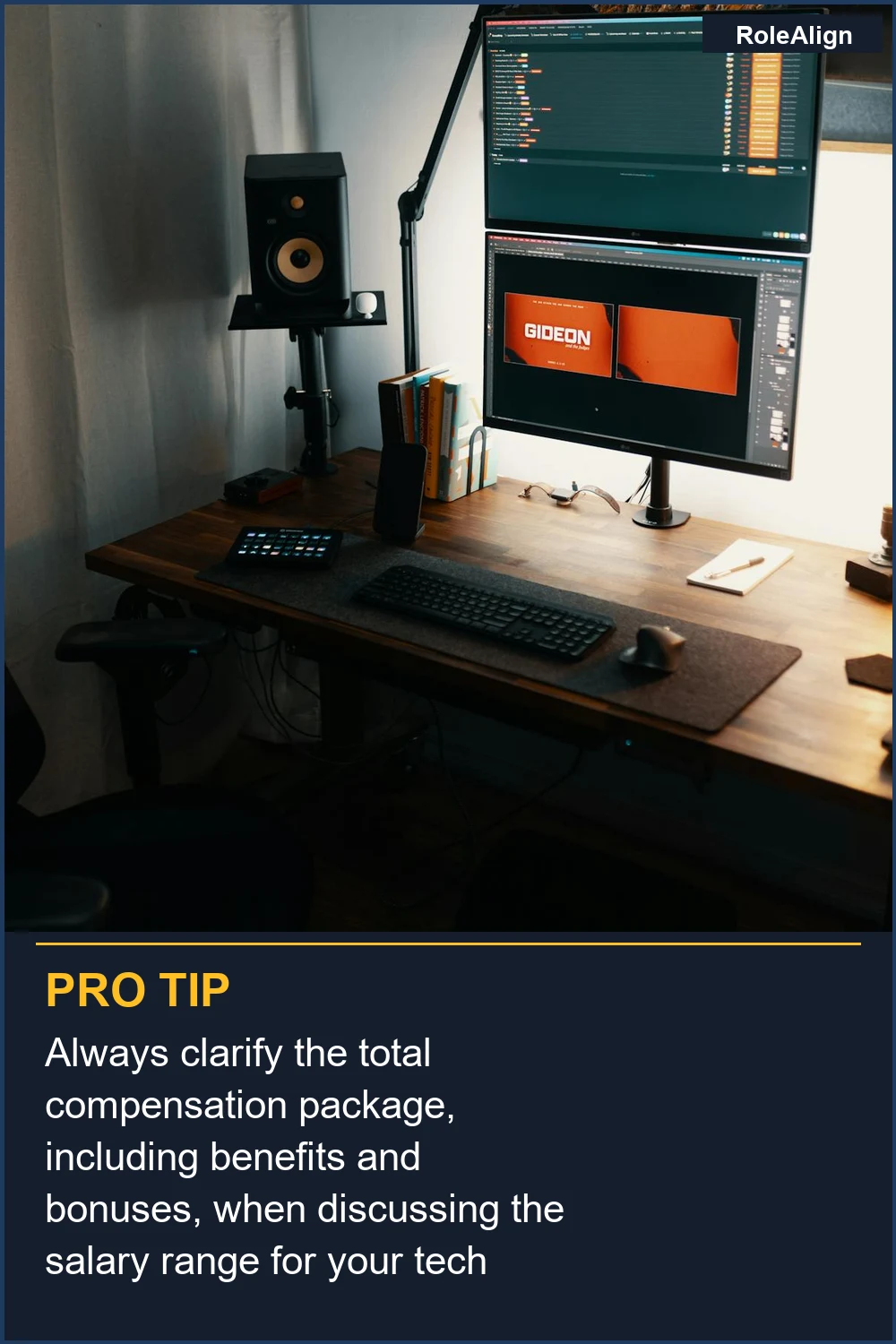 Always clarify the total compensation package, including benefits and bonuses, when discussing the salary range for your tech role.