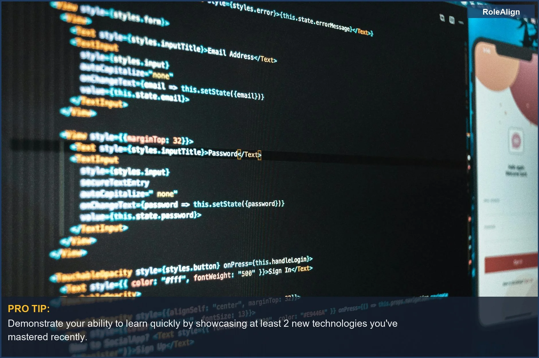 Close-up of programming code on a computer screen, essential for high turnover jobs in tech development.