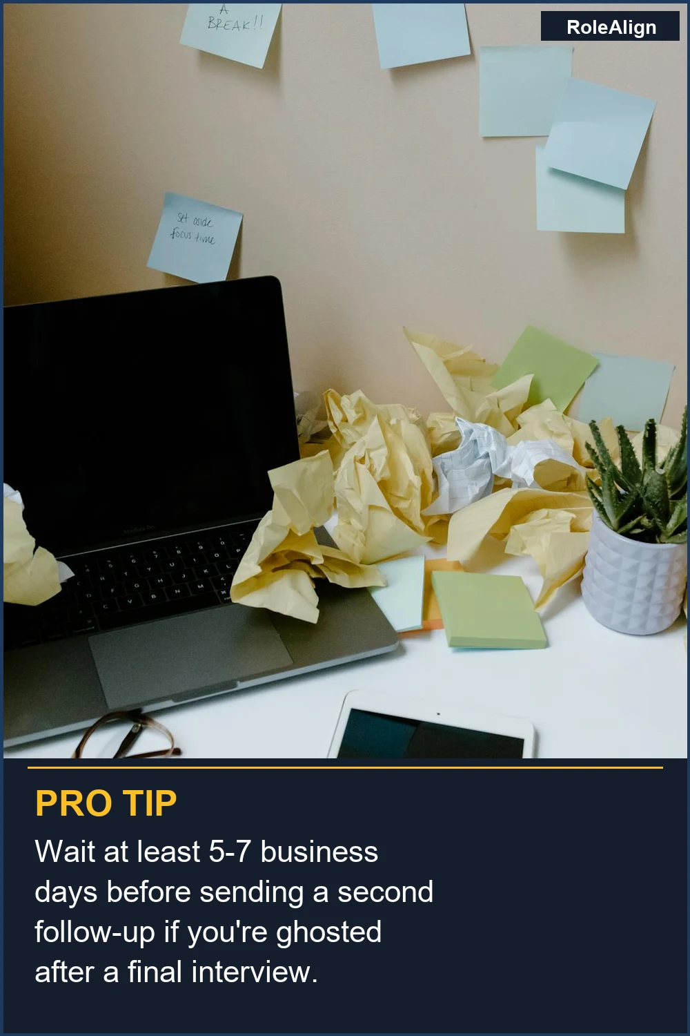 Wait at least 5-7 business days before sending a second follow-up if you're ghosted after a final interview.