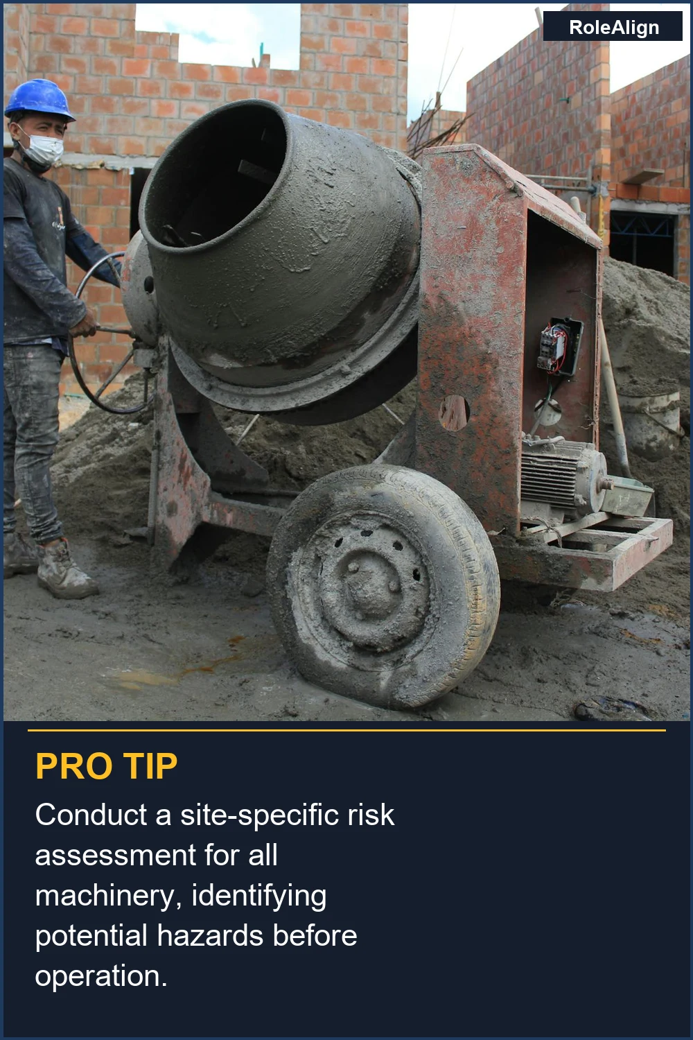 Conduct a site-specific risk assessment for all machinery, identifying potential hazards before operation.